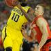 Michigan junior Tim Hardaway Jr. moves the ball around Syracuse senior Brandon Triche during the second half at the Final Four at the Georgia Dome in Atlanta on Saturday, April 6, 2013. Melanie Maxwell I AnnArbor.com